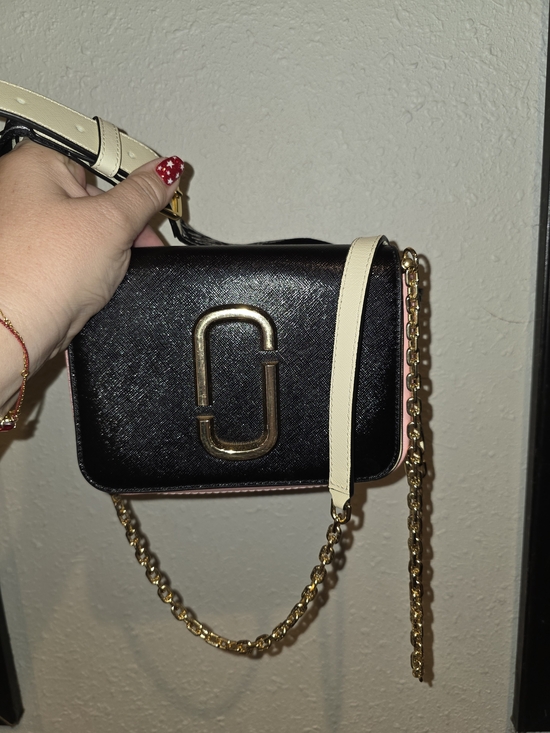 Marc Jacobs Handbags - Marc Jacobs Black and Cream Crossbody with Gold Chain Trim